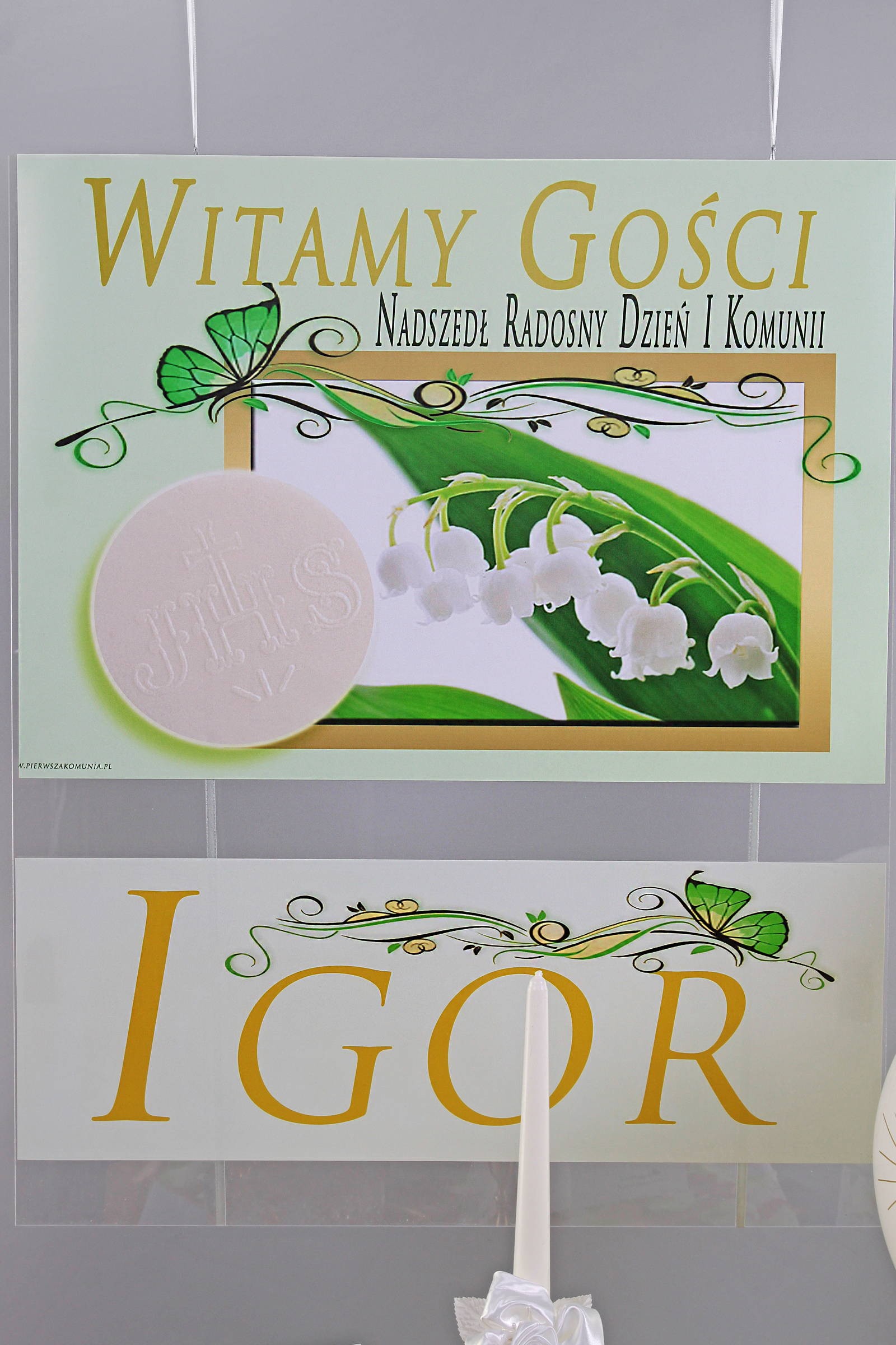Personalized communion poster with name - Lily of the Valley - obraz 0