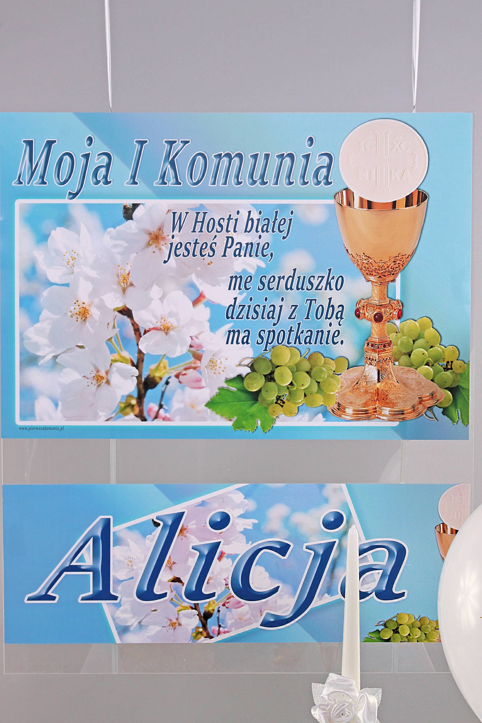 Affiche de communion personnalisée avec prénom - Pommier turquoise Affiche de communion personnalisée avec prénom - Pommier turquoise - obraz 0