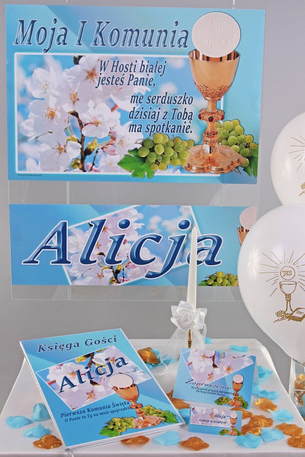Affiche de communion personnalisée avec prénom - Pommier turquoise Affiche de communion personnalisée avec prénom - Pommier turquoise - obraz 1