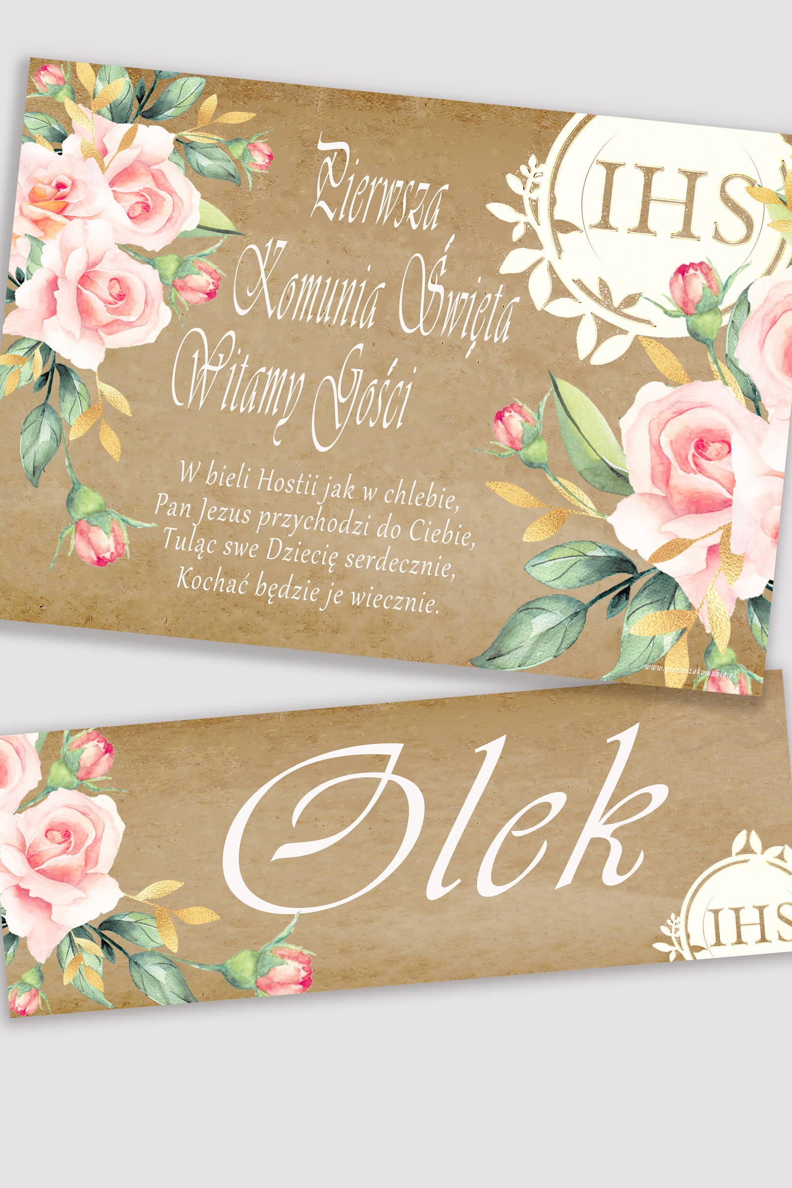 Affiche de communion personnalisée avec prénom - Bouquet sur parchemin Affiche de communion personnalisée avec prénom - Bouquet sur parchemin - obraz 0