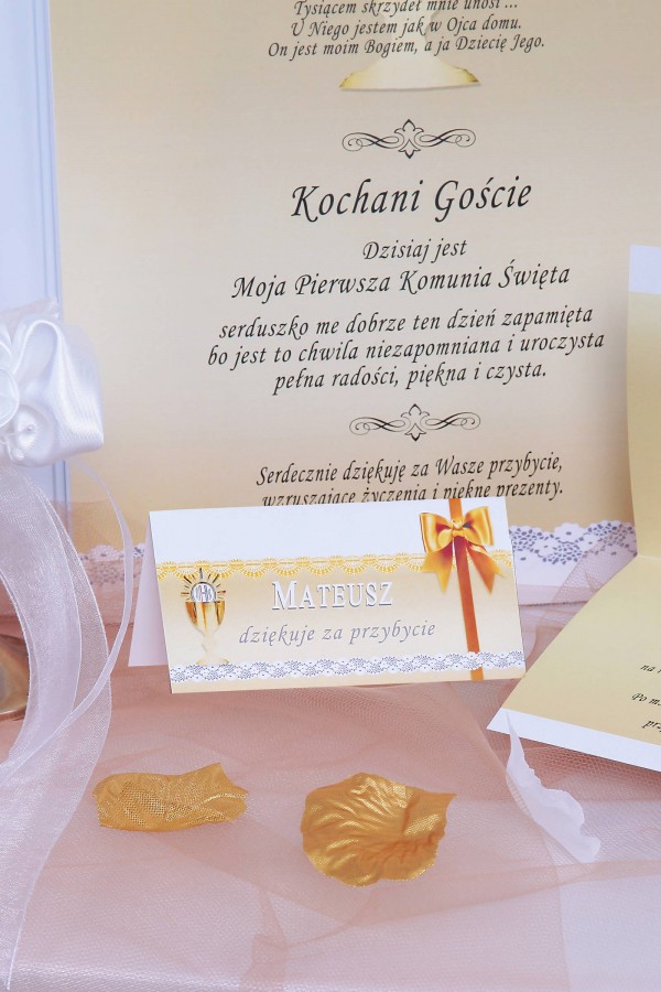 Personalized communion memorial book - Lace gold Personalized communion memorial book - Lace gold - obraz 2
