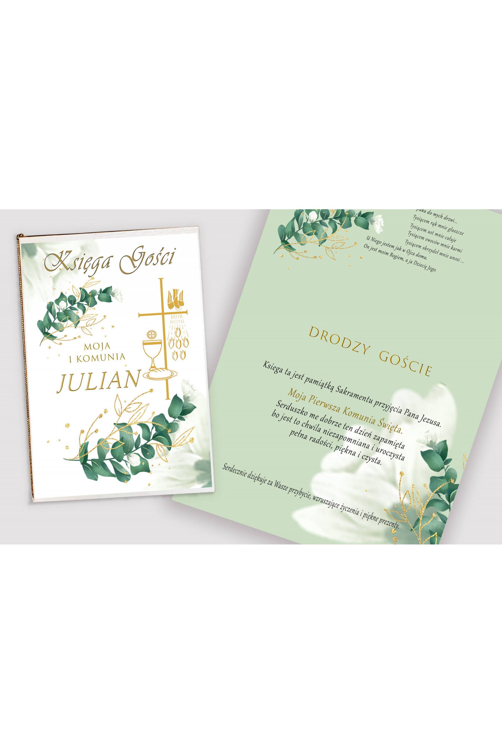 Livre de souvenir de communion personnalisé - Pétale blanc Livre de souvenir de communion personnalisé - Pétale blanc - obraz 1