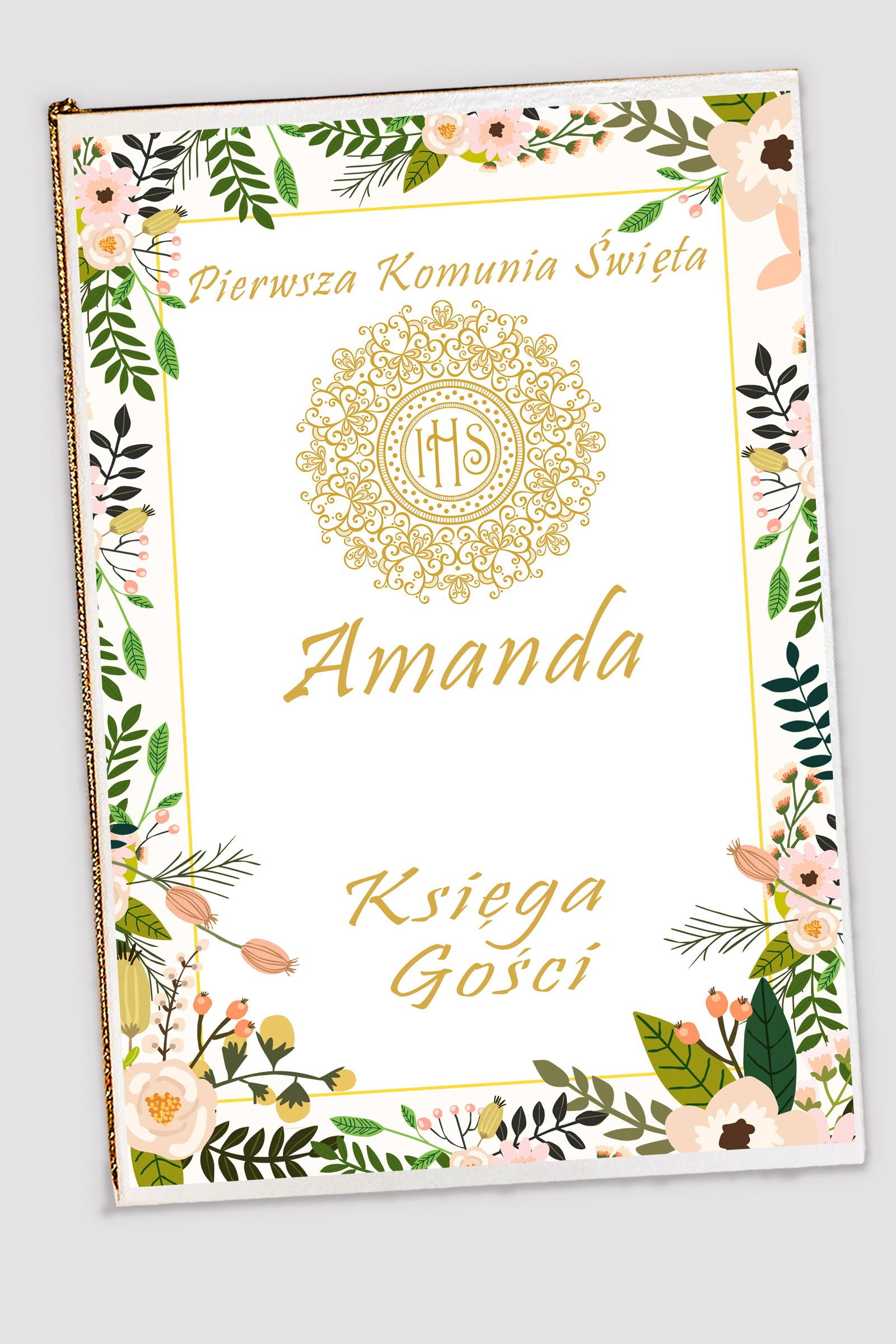 Personalized communion memorial book - Pastel poppies Personalized communion memorial book - Pastel poppies - obraz 0