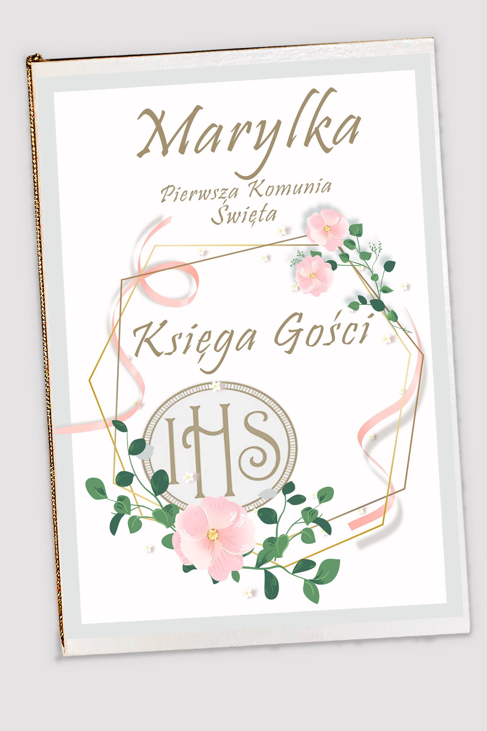 Personalized communion memorial book - Pink ribbon Personalized communion memorial book - Pink ribbon - obraz 0