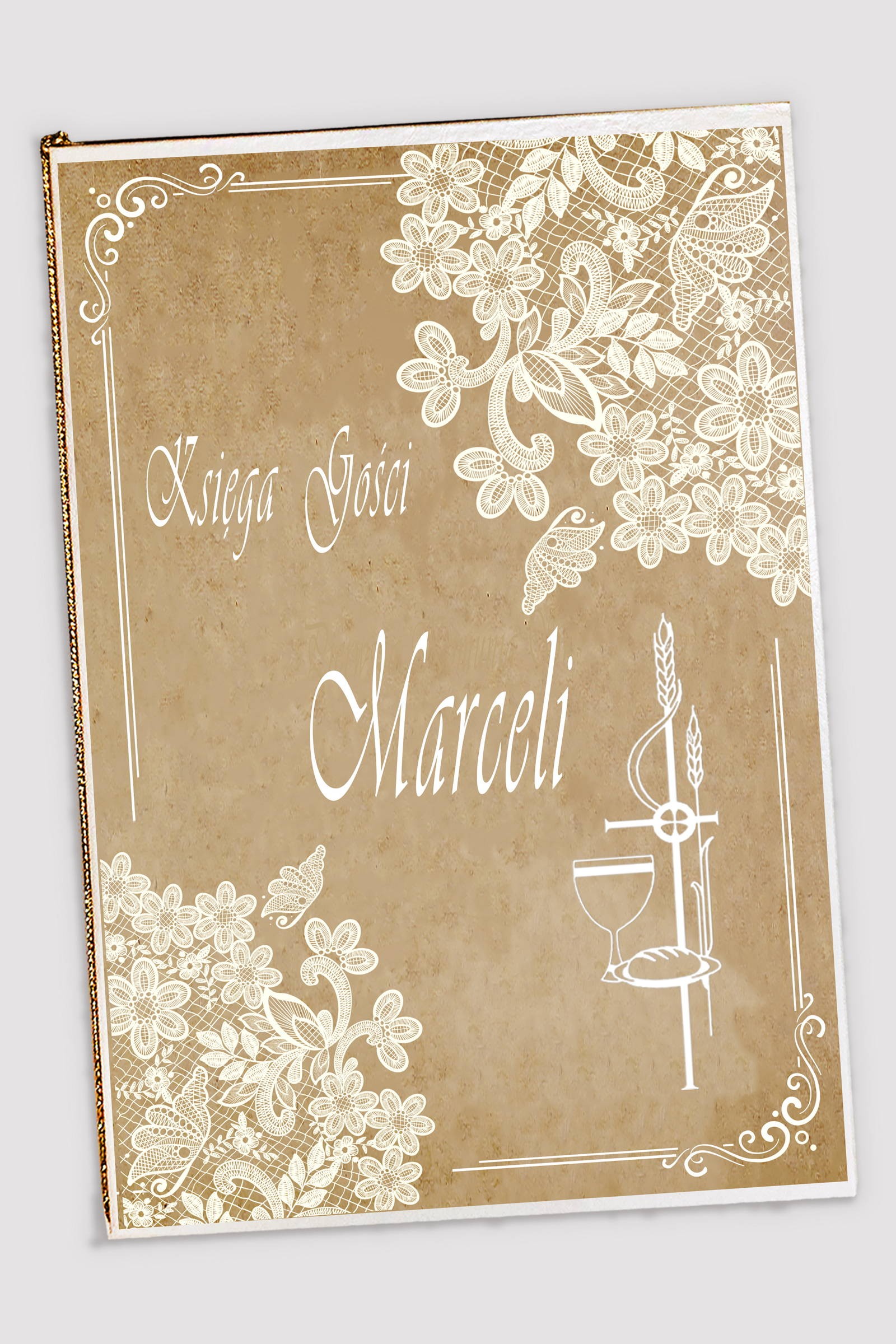 Livre-souvenir personnalisé de communion - Papillon en parchemin Livre-souvenir personnalisé de communion - Papillon en parchemin - obraz 0