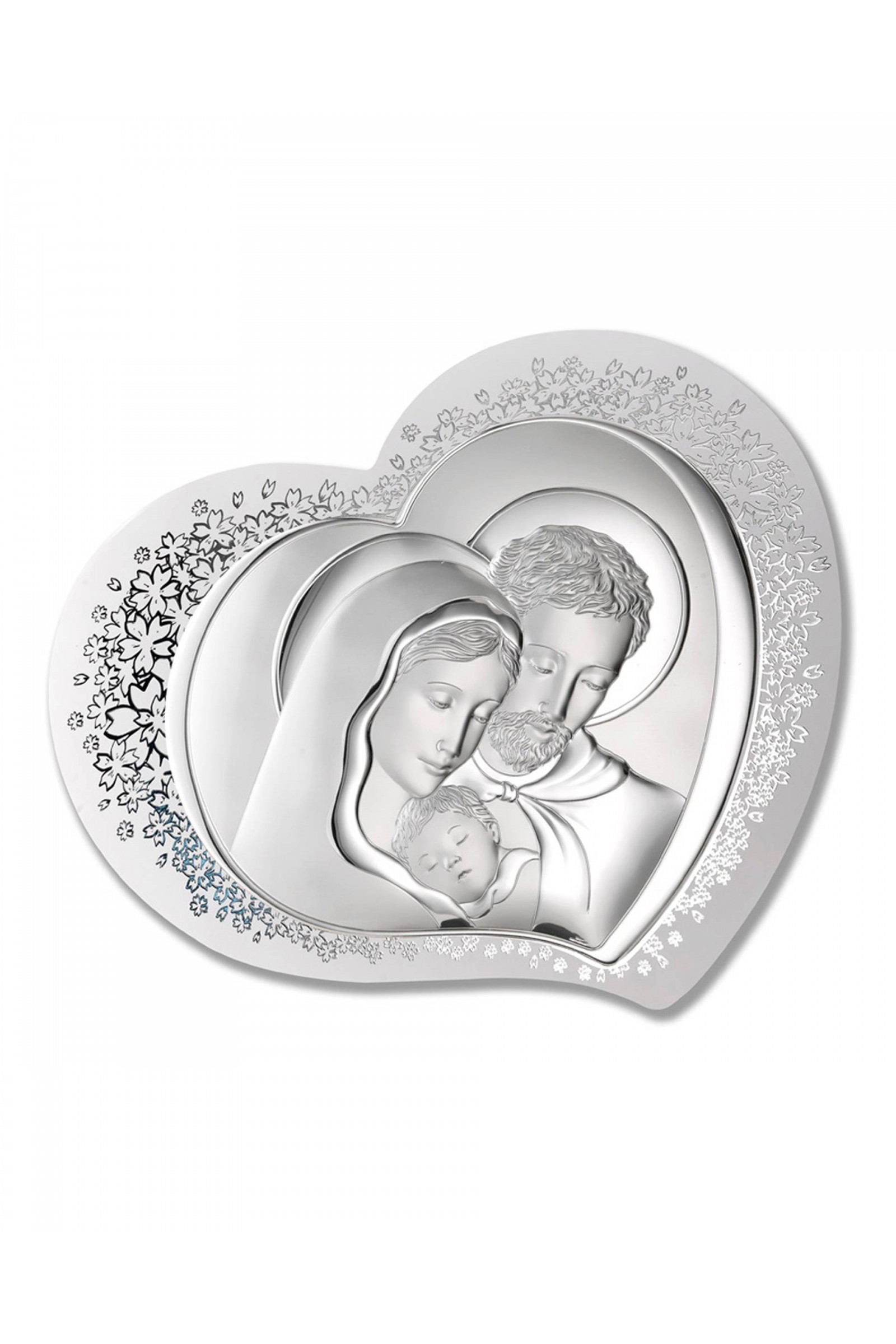 Image with the image of the Holy Family in the 'heart' on white wood Image with the image of the Holy Family in the 'heart' on white wood - obraz 0