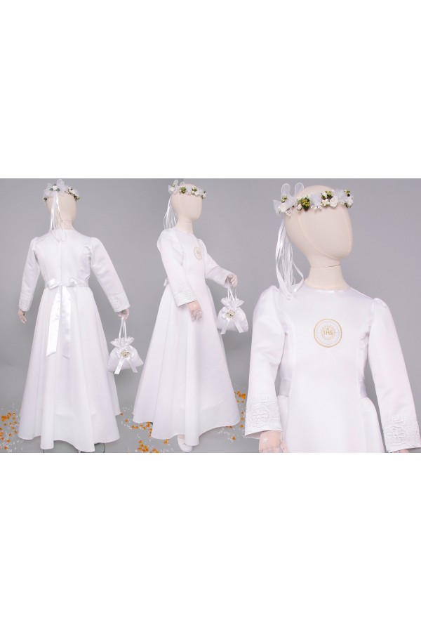 Satin communion dress 1/UK-ST - obraz 8