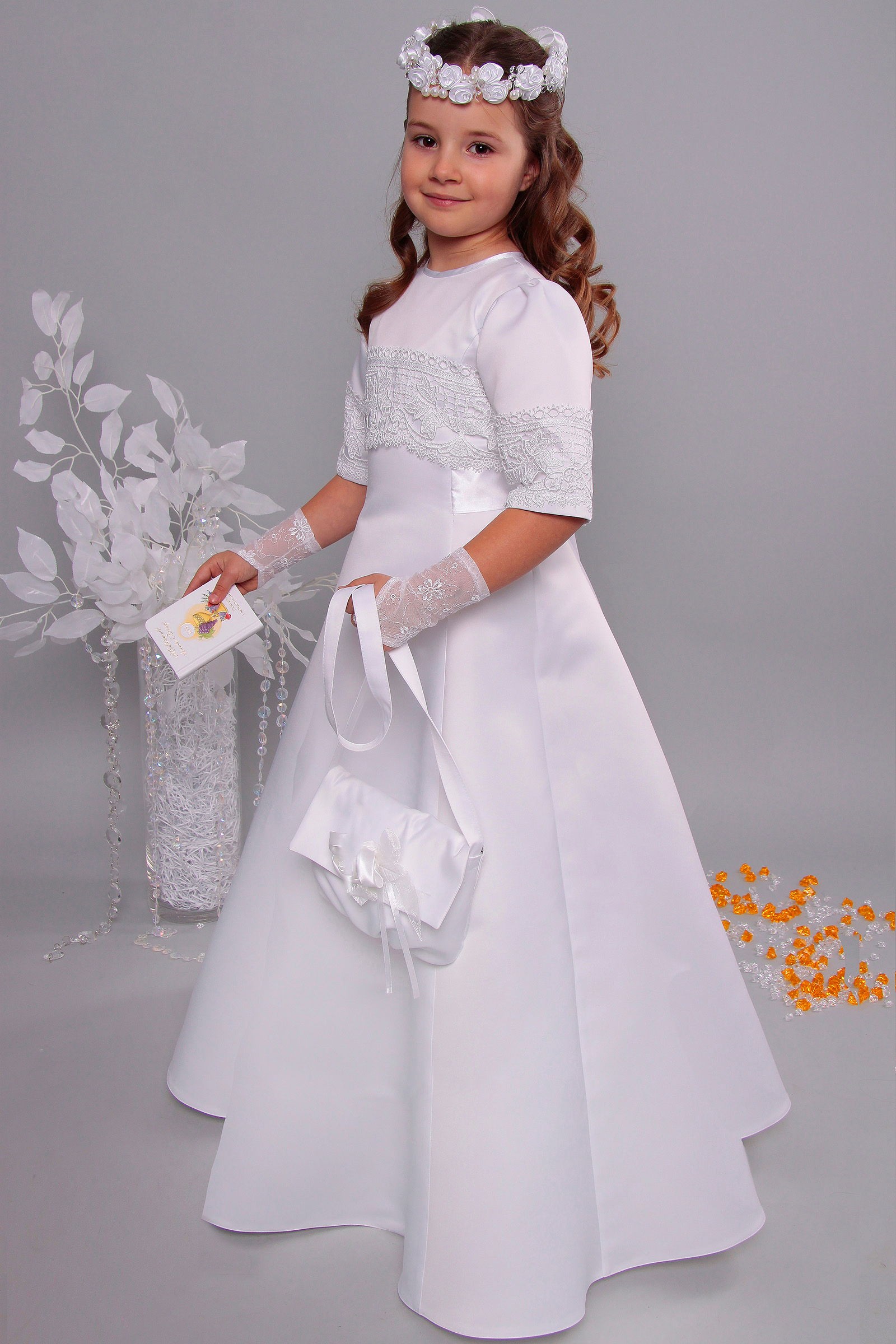 Robe de communion en satin 2/UK-ST - obraz 0