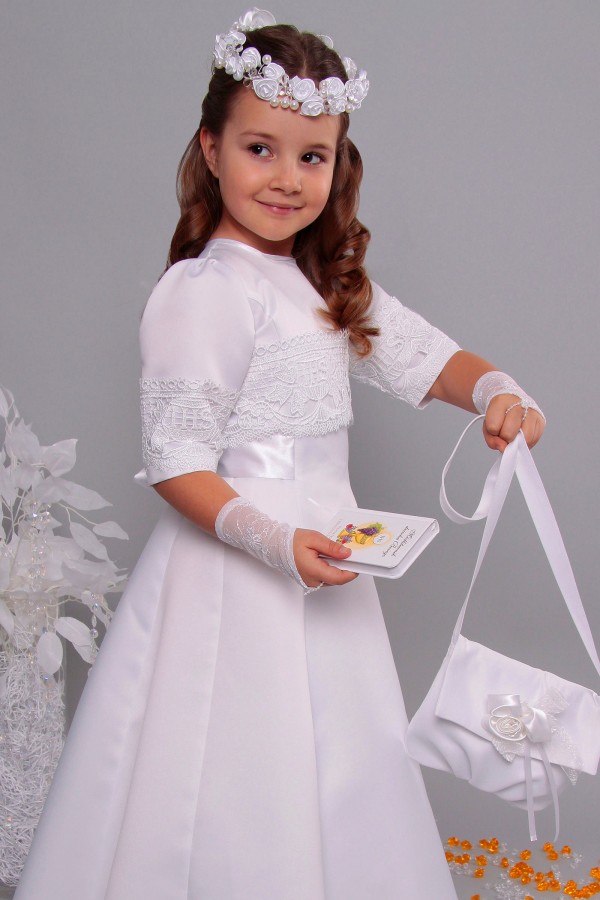 Robe de communion en satin 2/UK-ST - obraz 5