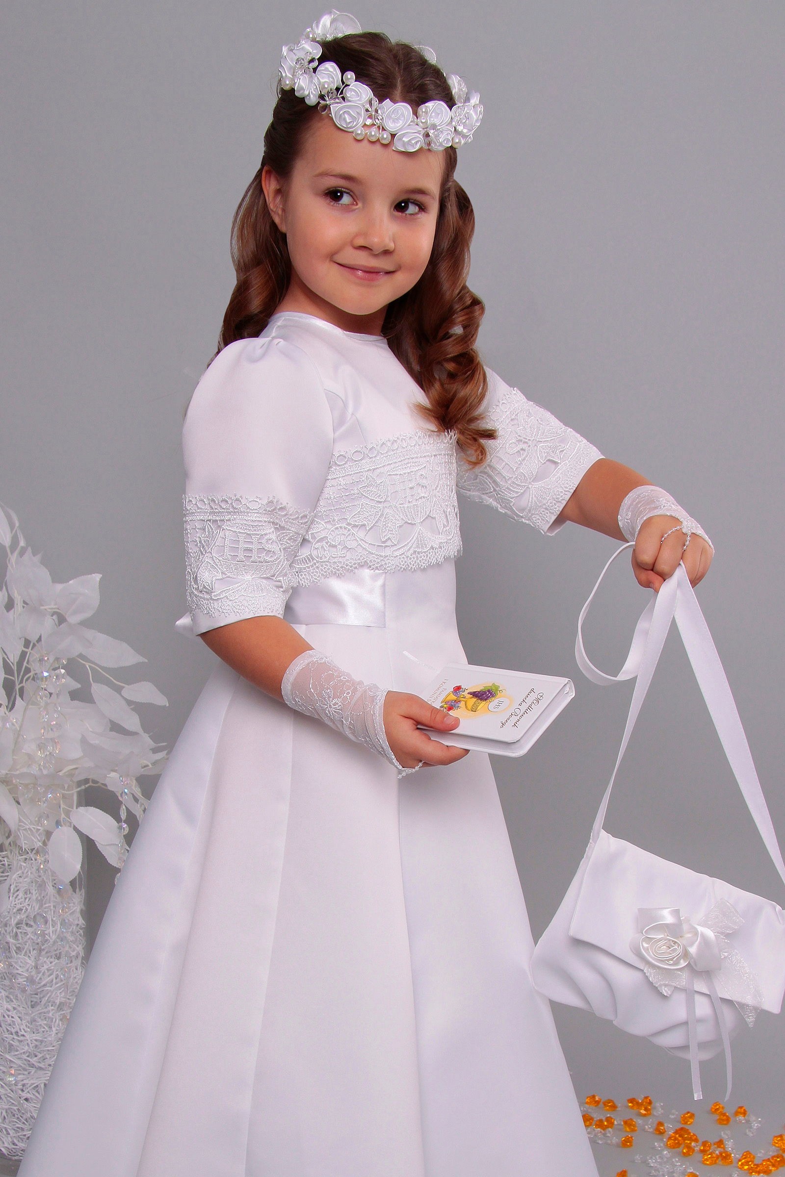 Robe de communion en satin 2/UK-ST - obraz 5