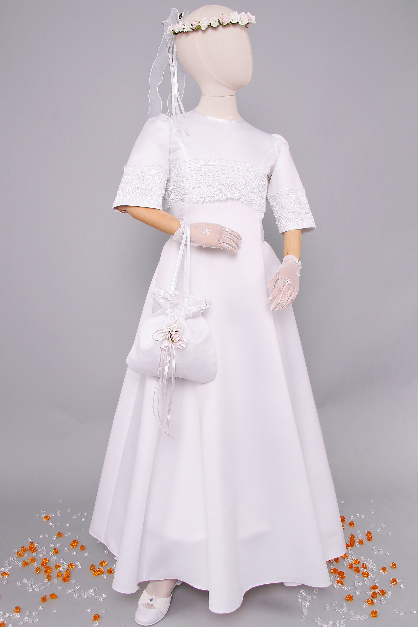 Robe de communion en satin 2/UK-ST - obraz 8