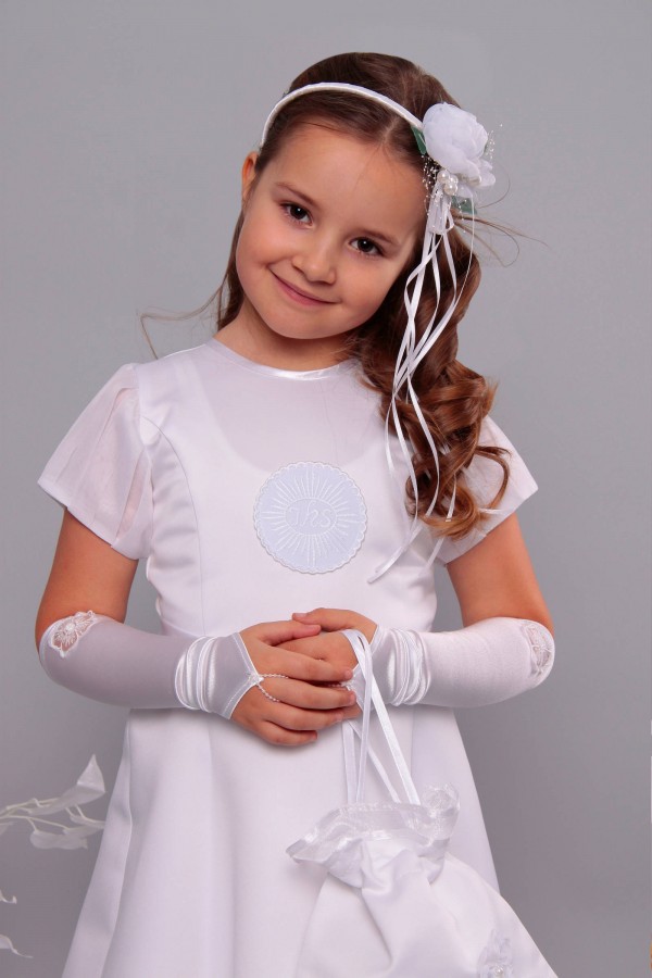 Satin communion dress 6a/UK-ST - obraz 1