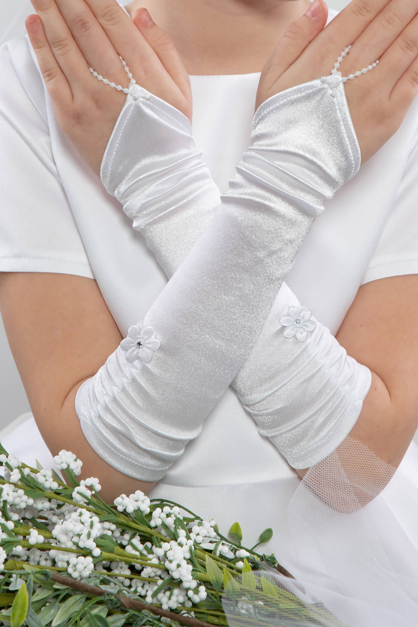 Gants pour communion à doigt - plus grande taille UK-Nr5/dS Gants pour communion à doigt - plus grande taille UK-Nr5/dS - obraz 0