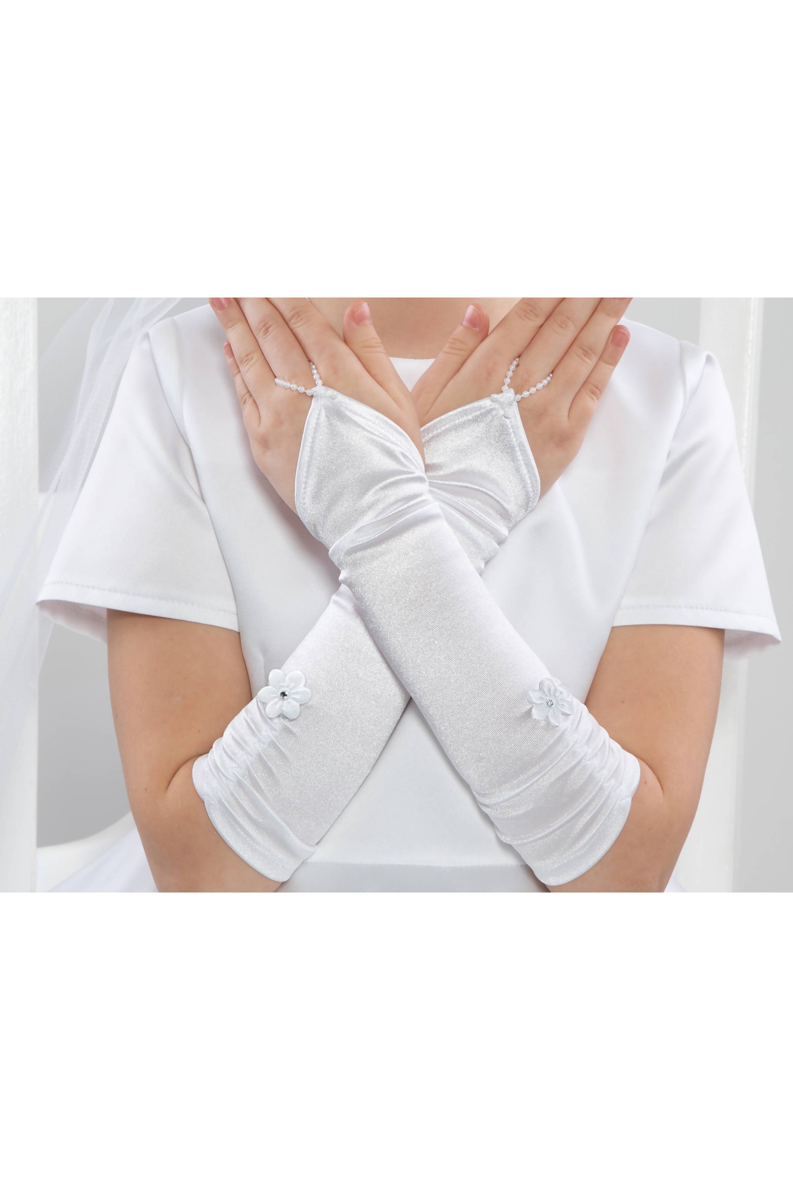 Gants pour communion à doigt - plus grande taille UK-Nr5/dS Gants pour communion à doigt - plus grande taille UK-Nr5/dS - obraz 3