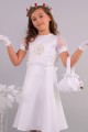 Satin communion dress 7/UK-ST - obraz 1