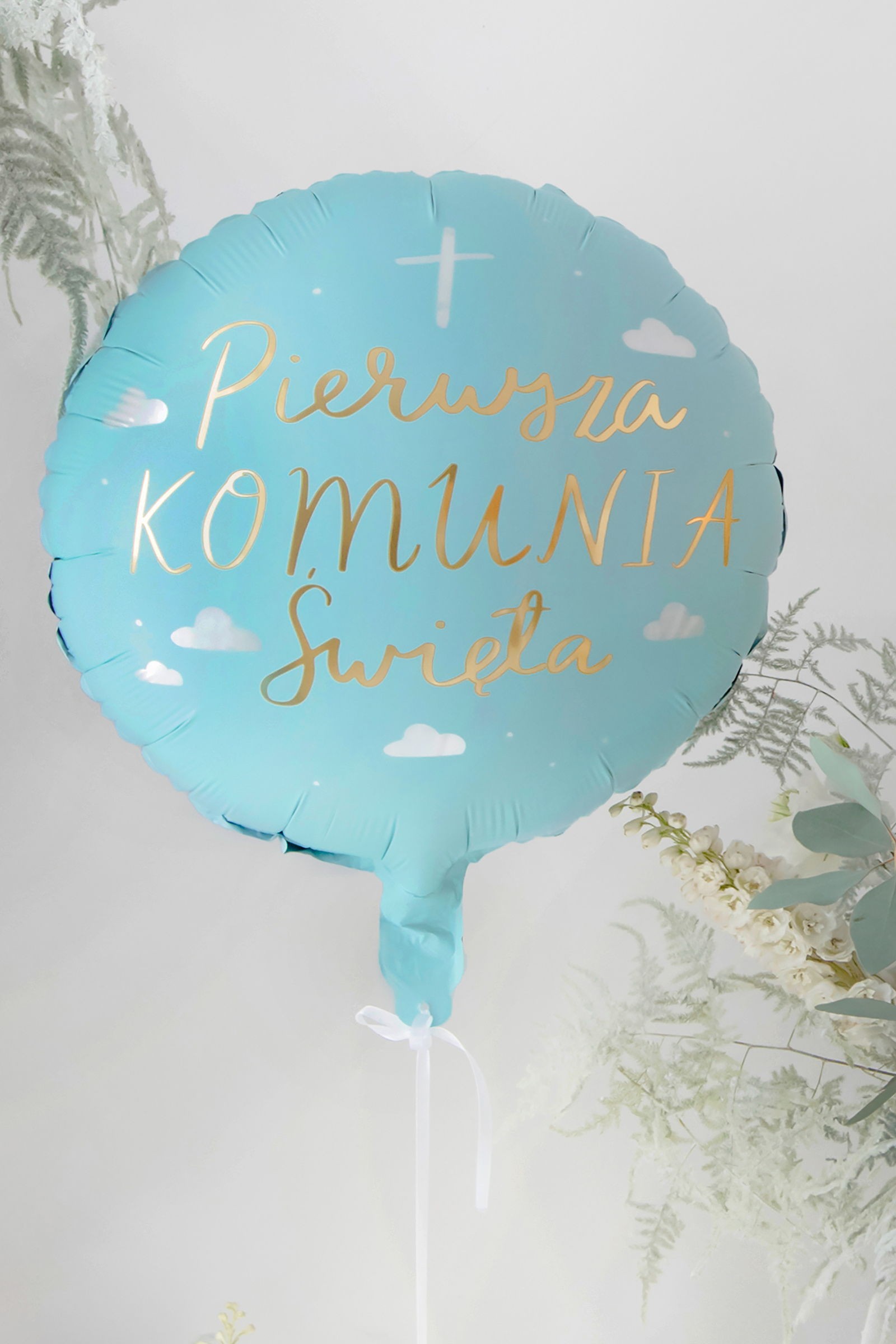 Communion balloon blue gold letters Communion balloon blue gold letters - obraz 0