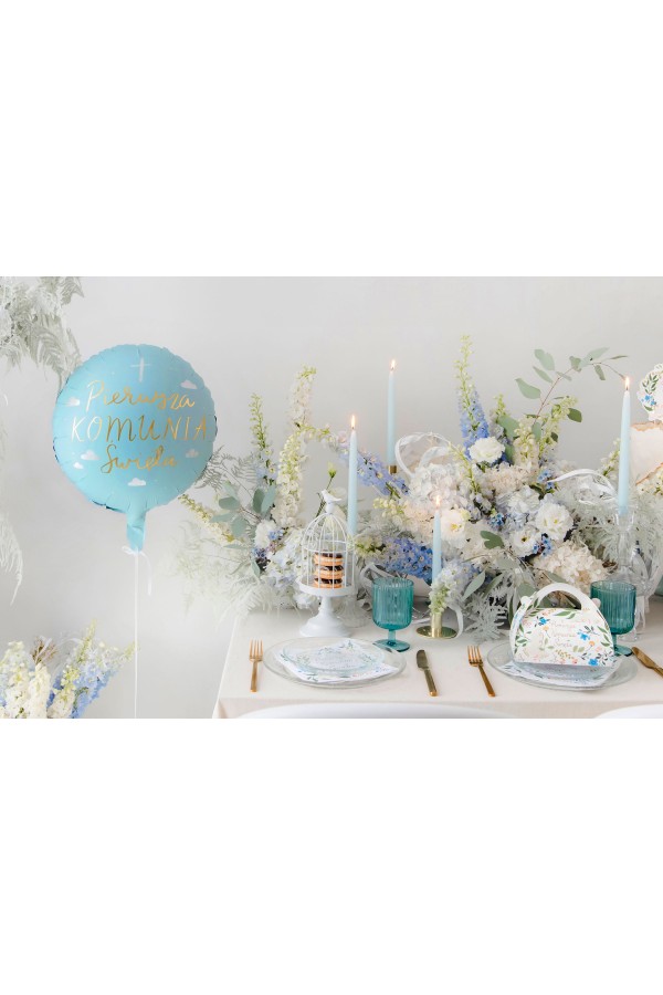 Communion balloon blue gold letters Communion balloon blue gold letters - obraz 2