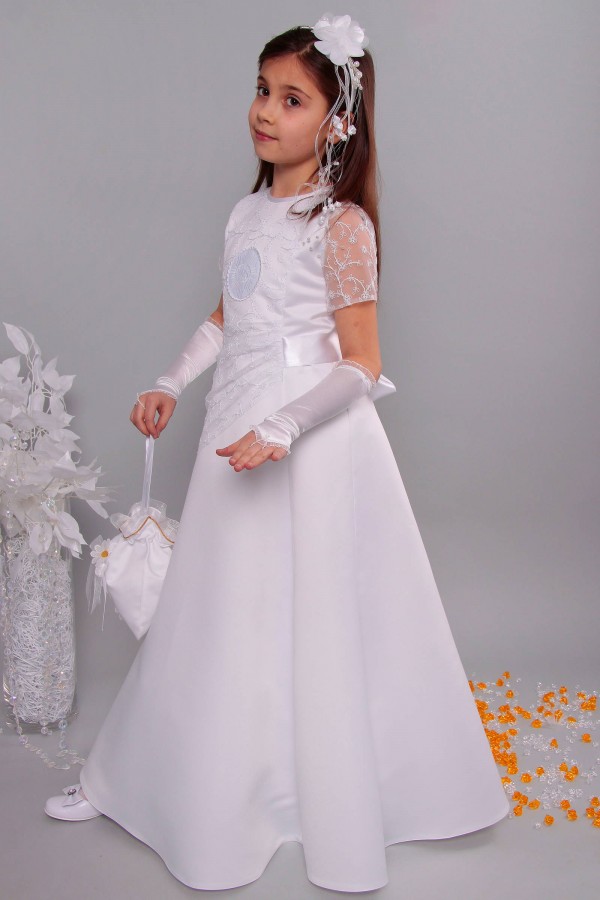 Robe de communion en satin 12/UK-ST - obraz 2