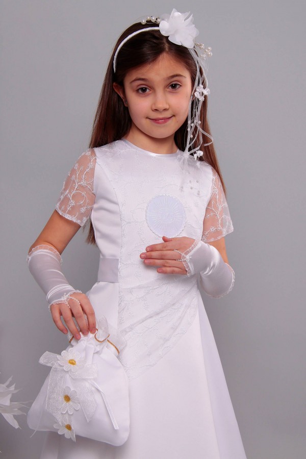 Robe de communion en satin 12/UK-ST - obraz 1