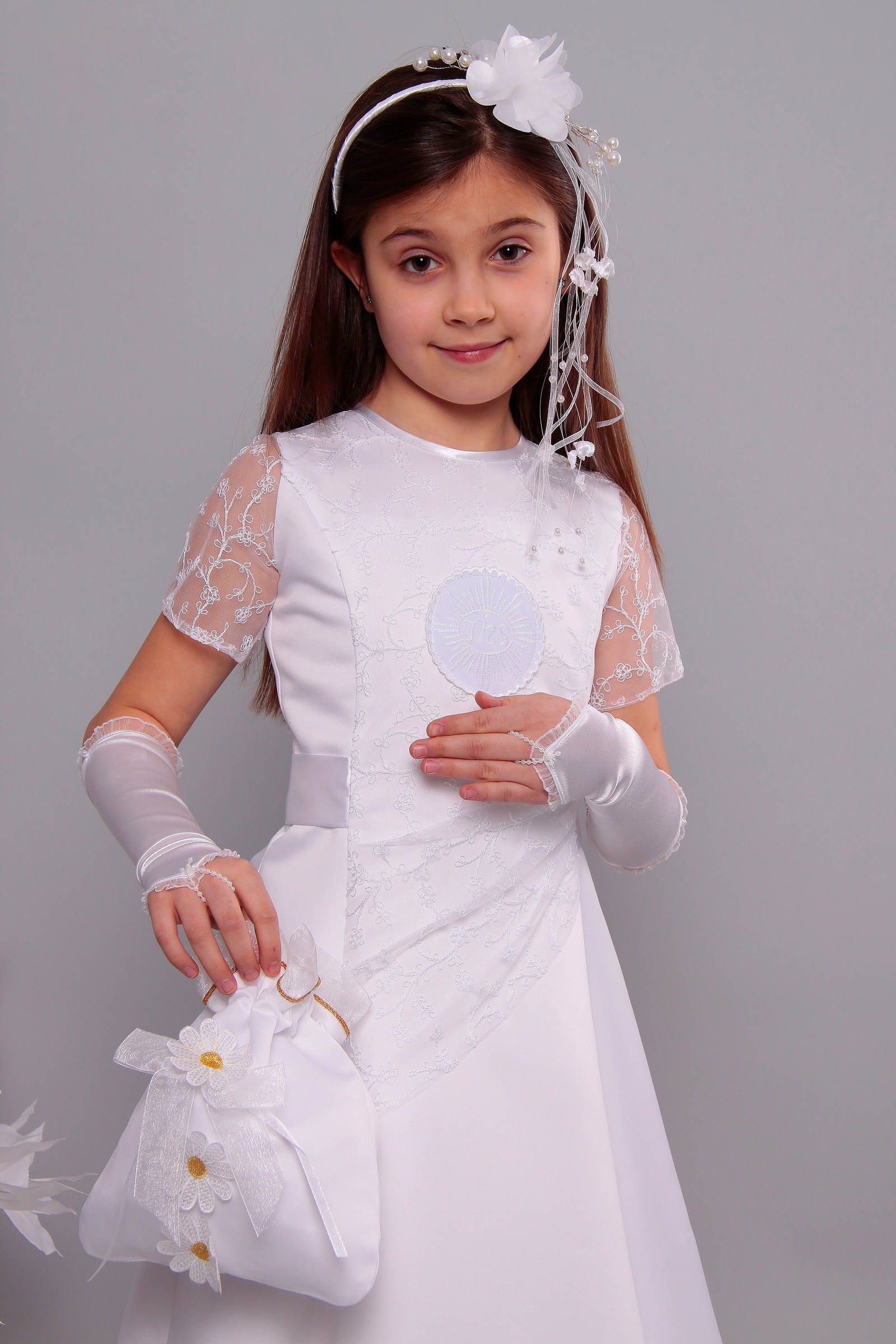 Robe de communion en satin 12/UK-ST - obraz 1