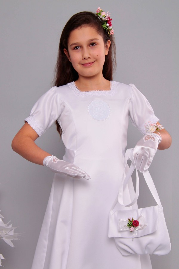 Robe de communion en satin 9/UK-ST - obraz 4
