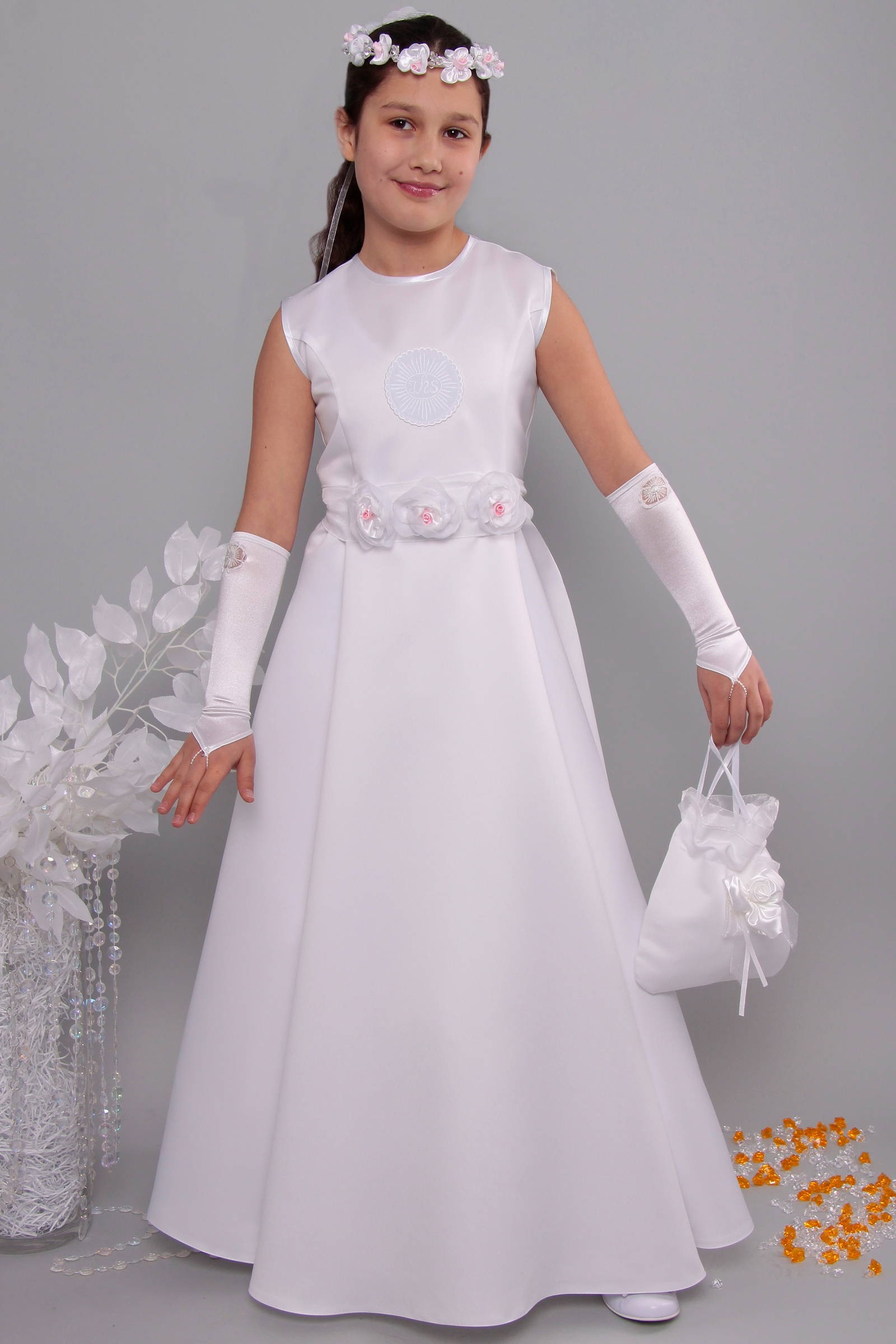 Robe de communion en satin 17/UK-ST - obraz 5